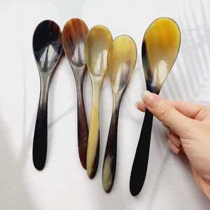 Natural Buffalo Horn <b>Spoon</b> Mirror Polish Eco-Friendly Long Handle for Scratch-Free Non-Stick Cookware Use Wholesale India - Product Image 5