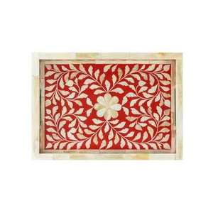 Bone Inlay <b>Trays</b>, Bone Inlay Serving <b>Tray</b>, Wood Bone Inlay Storage <b>Trays</b> <b>Decorative</b> <b>Trays</b> by crescent crafts - Product Image 3