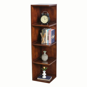 Modern 5-Tier Metal <b>Bookshelf</b> 30x30x120cm Rubber Wood for Living Room & Office KGT68001 - Product Image 1