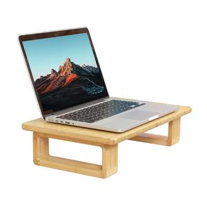 Small Screen <b>Monitor</b> <b>Stand</b> Riser Solid Bamboo Cross <b>Vertical</b> Construction Desk Shelf for Laptop Computer PC TV Printers - Product Image 1