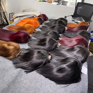 Perruques Bob de qualité supérieure, extensions de cheveux humains, textures lisses, raie au milieu, dentelle transparente, prêtes à être expédiées, perruque vietnamienne - Product Image 6