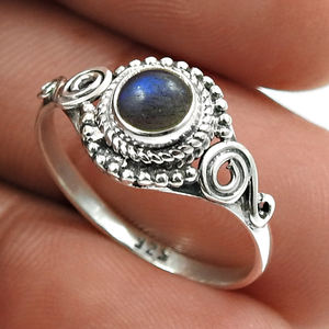 การออกแบบที่สมบูรณ์แบบสีฟ้าลาบแหวนอัญมณีขายส่งเครื่องประดับเงินแท้925เครื่องประดับแฮนด์เมดผู้ผลิตเครื่องประดับปรับ - Product Image 2