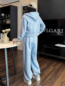 Conjunto Deportivo de Invierno, Top Corto, Sudadera con Capucha, Logotipo Personalizado, 100% Algodón, Unisex - Product Image 3