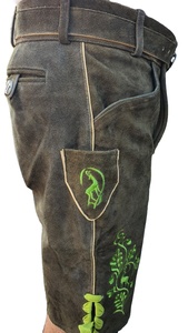 Pantalones cortos bávaros de cuero Oktoberfest Lederhosen tradicional alemán - Product Image 4
