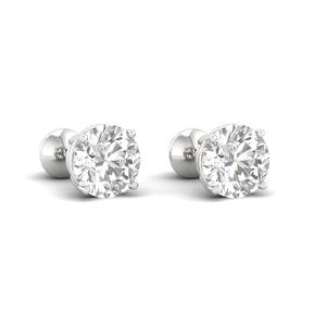 Boucles d'oreilles de luxe en or blanc et rose 10 carats avec diamants cultivés en laboratoire Bijoux pour femmes à la mode pour mariages - Product Image 2