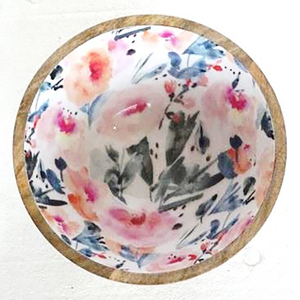 Petit bol à salade écologique en bois de manguier bol à fruits en émail imprimé assiette de Style japonais décor à la maison vaisselle fournitures de table - Product Image 3