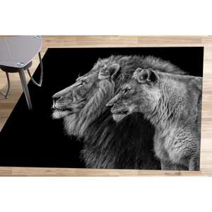 Tapis Couple Lion, Tapis Cadeau pour Amateurs de Lions, Tapis pour Hommes, Tapis Animalier, Tapis Doux à Poils Longs - Product Image 4