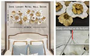 Escultura de pared de metal hecha a mano creativa decoración de pared moderna para sala de estar, Fondo de hotel - Product Image 4