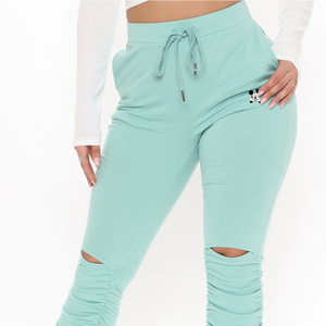 กางเกงจ็อกเกอร์เอวสูงสำหรับผู้หญิงรุ่นใหม่ประจำฤดูใบไม้ร่วงปี 2026 กางเกงวอร์มผ้าฟลีซสั่งทำพิเศษ ขายดี ทรงขาตรงสำหรับสาวๆ - Product Image 4