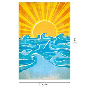 Póster en lienzo de Madeleine con olas del mar y sol amarillo para decoración de pared - Product Image 3