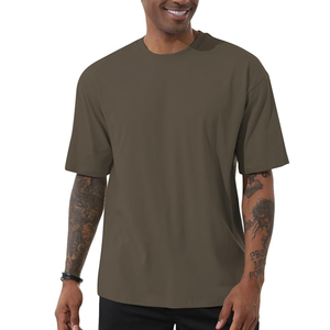 T-shirt lourd surdimensionné 100% coton de haute qualité impression personnalisée T-shirt lourd T-shirt uni pour hommes - Product Image 1