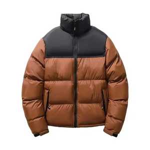 Veste KWICLO pour homme, hiver, style vintage de haute qualité, nylon orange et noir, design personnalisé, rembourrage en fibre de polyester 100% blanche - Product Image 1