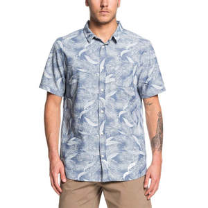 Camicia Casual Estiva da Uomo Quiksilver in Popeline di Cotone Blu Navy con Design Traspirante Mountain Ash, Manica Corta, Taglia X-Large - Product Image 1