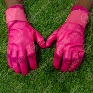 Gants de baseball en cuir de vachette de couleur rose avec sangle réglable, nouveaux gants de sport respirants et durables - Product Image 5