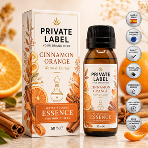 Esencia de Fragancia Soluble en Agua de Canela y Naranja de Marca Privada 50ml OEM |   Humidificador y Difusor de Aromas |   España UE - Product Image 1
