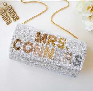 Sac à main en acrylique transparent pour femmes, pochette de soirée, chaîne en or, fleur légère, artisanat personnalisé, Logo, Style, motif dame, vente en gros - Product Image 4