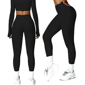 Leggings de Yoga para Mujer, Cintura Alta, Anti-Sudor, para Gimnasio, Entrenamiento, Fabricante de Logotipos Personalizados, Leggings de Yoga Transpirables de Longitud Completa - Product Image 4