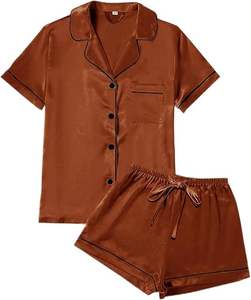 Womens Pajamas Set Button Down <b>Summer</b> Sleepwear Short Sleeve Comfy <b>Pjs</b> Loungewear Set - Product Image 1