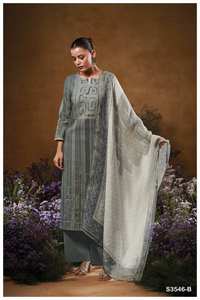 ผ้าคอตตอนพิมพ์ลายปักสไตล์ซาลวาร์ Kameez แคตตาล็อกแบบเต็มชุดสำหรับงานปาร์ตี้สไตล์อินเดียเสื้อผ้าปากีสถาน - Product Image 2