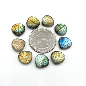 Perles sculptées en forme de coquille de Labradorite Flashy naturelle breloques 12mm Labradorite perles de pierres précieuses en vrac pour la fabrication de bijoux prix en gros - Product Image 2