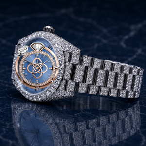 Reloj de Pulsera de Lujo con Moissanita para Hombre, con Incrustaciones de Piedras, de Acero Inoxidable, con Diamantes - Product Image 3