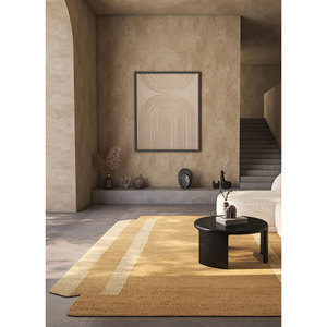 Tapis rayés en jute et chanvre tissé plat beige et marron Daaira PDJT-379 pour usage domestique - Product Image 6