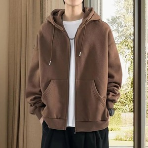 Hommes à capuche épais chaud haute rue à capuche hommes rétro fermeture éclair à manches longues veste ample manteaux décontracté hommes tenue vêtements de sport - Product Image 2