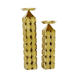 N Sons Innovation <b>Gold</b> Aluminum Contemporary Handmade Candle Holder Modern Geometric Design Decorative Candle Stand Home Decor - Product Image 3