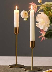 Bougeoir en métal nouvellement conçu support or fini ensemble de 2 pièces support de bougie conique pour décor de table - Product Image 2