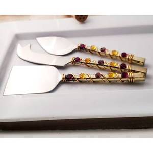 Ensemble de 3 couteaux à fromage en acier inoxydable au design unique Argenterie Vaisselle d'hôtel Couteaux à fromage de qualité supérieure d'Inde - Product Image 6