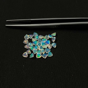 3mm Natural Ethiopian Opal Faceted Trillion Multi Fire Play Loose Crystal Stone All Type Jewelry Making Custom Order Available - Product Image 2