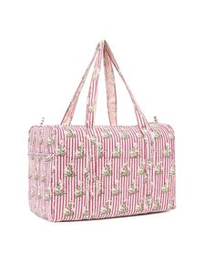 Bolsa de Viaje Informal Acolchada Stripe Butta - Gran Capacidad, Fin de Semana, Cierre Duradero, Tela de Algodón, Lujo Deportivo, Ecológica, Alta Calidad - Product Image 2