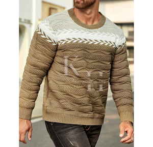Suéter de lana transpirable de manga larga para hombre, ropa de oficina cálida de invierno con ajuste cómodo - Product Image 6