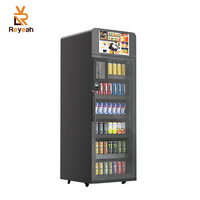 Distributeur automatique intelligent de boissons avec technologie visuelle IA, type casier réfrigéré à porte ouverte