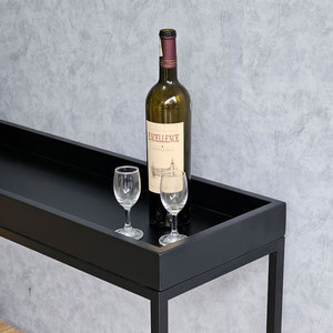 100x30x88cm Standing Type Hallway Decorative <b>Shelf</b> with Iron Frame Rubber Wood-CST068 - Product Image 6