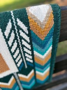 Couverture de selle occidentale en laine faite à la main pour les spectacles d'équitation et la pratique du rodéo Durable avec doublure en polycoton - Product Image 5