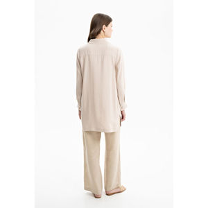Women's Linen Basic <b>Tunic</b>-Simple and Elegant Full Sleeve Button Down for Everyday Wear - Product Image 4