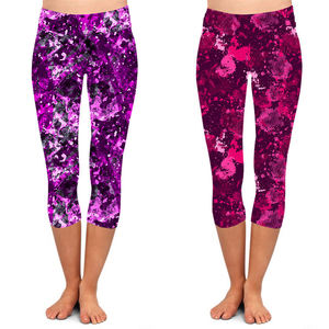 Professionnel Chine Fournisseur Femmes Peinture Splash Imprimé Capri Leggings Sublimé Beurre Doux 3/4 Longueur Leggings - Product Image 6