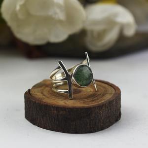 Tendance 925 argent Sterling vert Aventurine pierre précieuse bague bijoux à la main argent Boho Style bague bijoux pour femmes cadeau pour - Product Image 2
