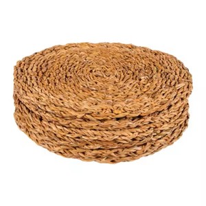 Ensemble de jacinthes d'eau en jonc de mer tissé à la main rustique moderne et durable napperons en cuir sous-verres Combo chambre à coucher maison Table à manger - Product Image 1