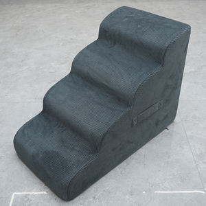 Hochelastische Schwamm-Hundetreppe mit Rutschfester Oberfläche, 4-Stufige Haustiertreppe für Hohe Betten und Sofas, Luxuriöser Stil mit Tiermuster für Kleine Räume - Product Image 2