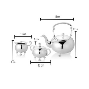 Modern Brass Silver Plated <b>Teapot</b> Wholesale Home Decorative Nickle Plated Metal Coffee and <b>Teapot</b> Tumbler - Product Image 3
