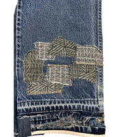 Fabricants de jeans sur mesure, jeans évasés à patchs pour hommes