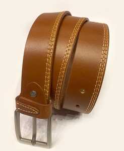 Cinturón de cuero curtido vegetal occidental para mujer, de diseñador personalizado, color tostado, con hebilla de acero, material de piel de vaca - Product Image 3