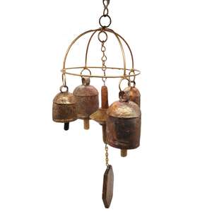 Vintage Brass <b>Wind</b> <b>Chime</b> Hanging Antique 4 Bells Home Decor Wall Decor <b>Wind</b> <b>Chime</b> Wall Hanging - Product Image 1