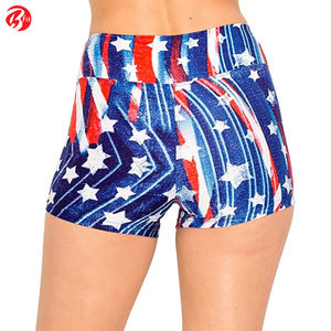 Shorts d'entraînement multicolores en tissu respirant pour femmes, avec votre propre logo, impression par sublimation. - Product Image 4