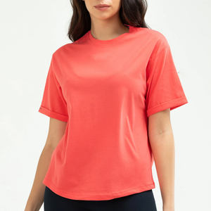 Ropa informal para mujer, camisetas de diseño personalizado, venta al por mayor, camisetas extragrandes de algodón 100% de alta calidad para mujer - Product Image 2