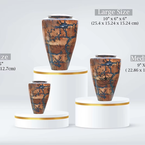 Urna Funeraria Artesanal de Madera de Mango, Madera Quemada Fractal y Resina Epoxi, Caja Conmemorativa Personalizada para Cenizas - Product Image 4