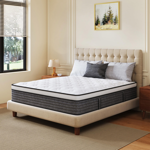 Colchón de Espuma con Sistema Híbrido de Muelles Ensacados y Estructura de Espuma, Transpirable, Duradero, con Soporte, 30 cm de Grosor, Funda de Algodón, para Hotel - Product Image 1