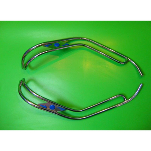 Embellecedores de doble protector de piernas estilo Ulma para Lambretta LD125 LD150 (azules) - Product Image 3